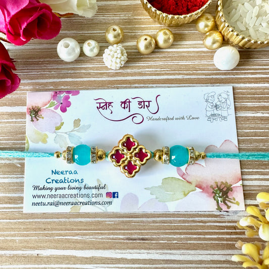 Meenakari Kundan Rakhi for Bhaiya
