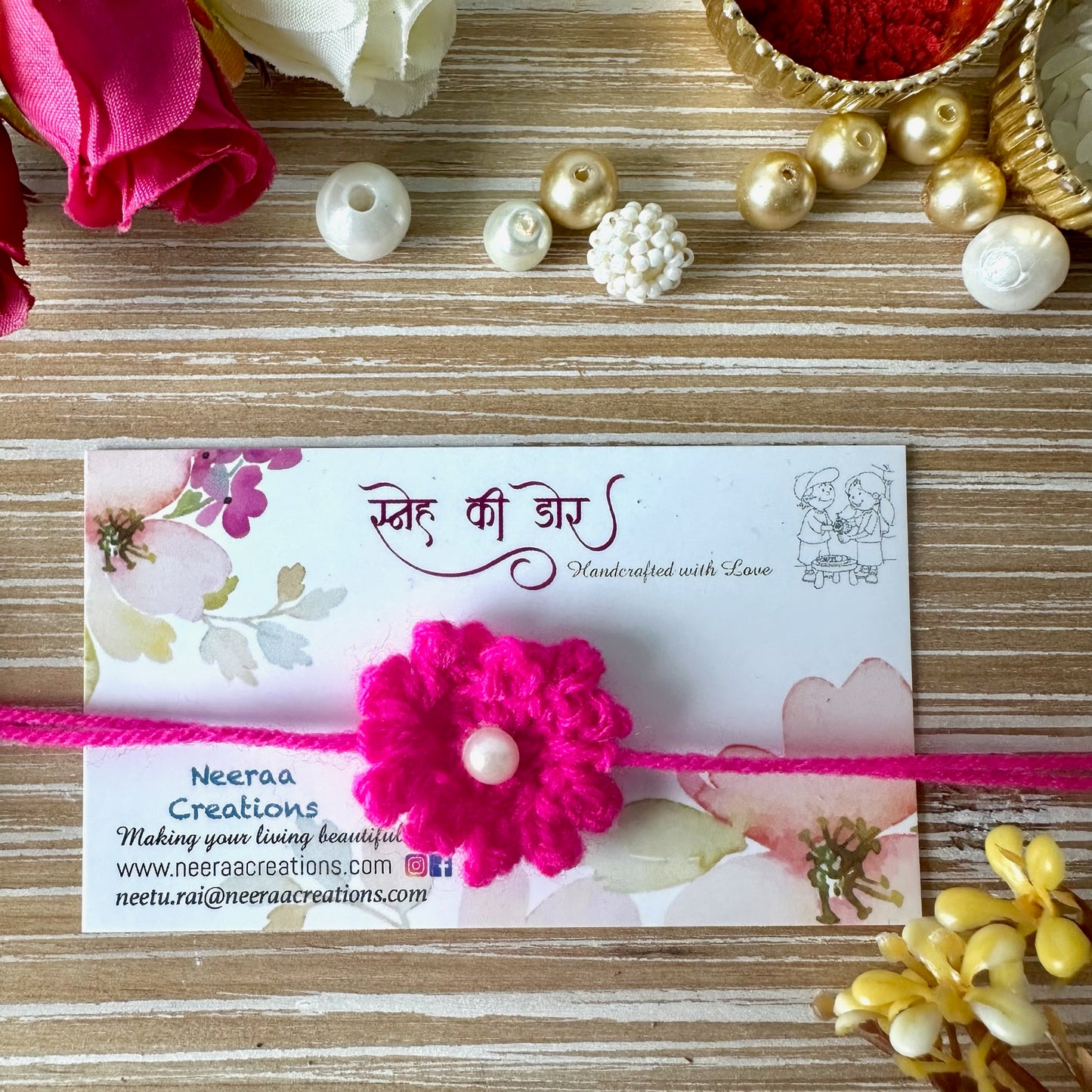 Rakhi for Kids - Woolen Flower