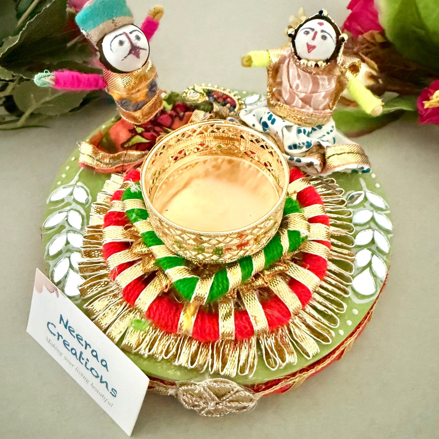 Puppet couple Tea light holder