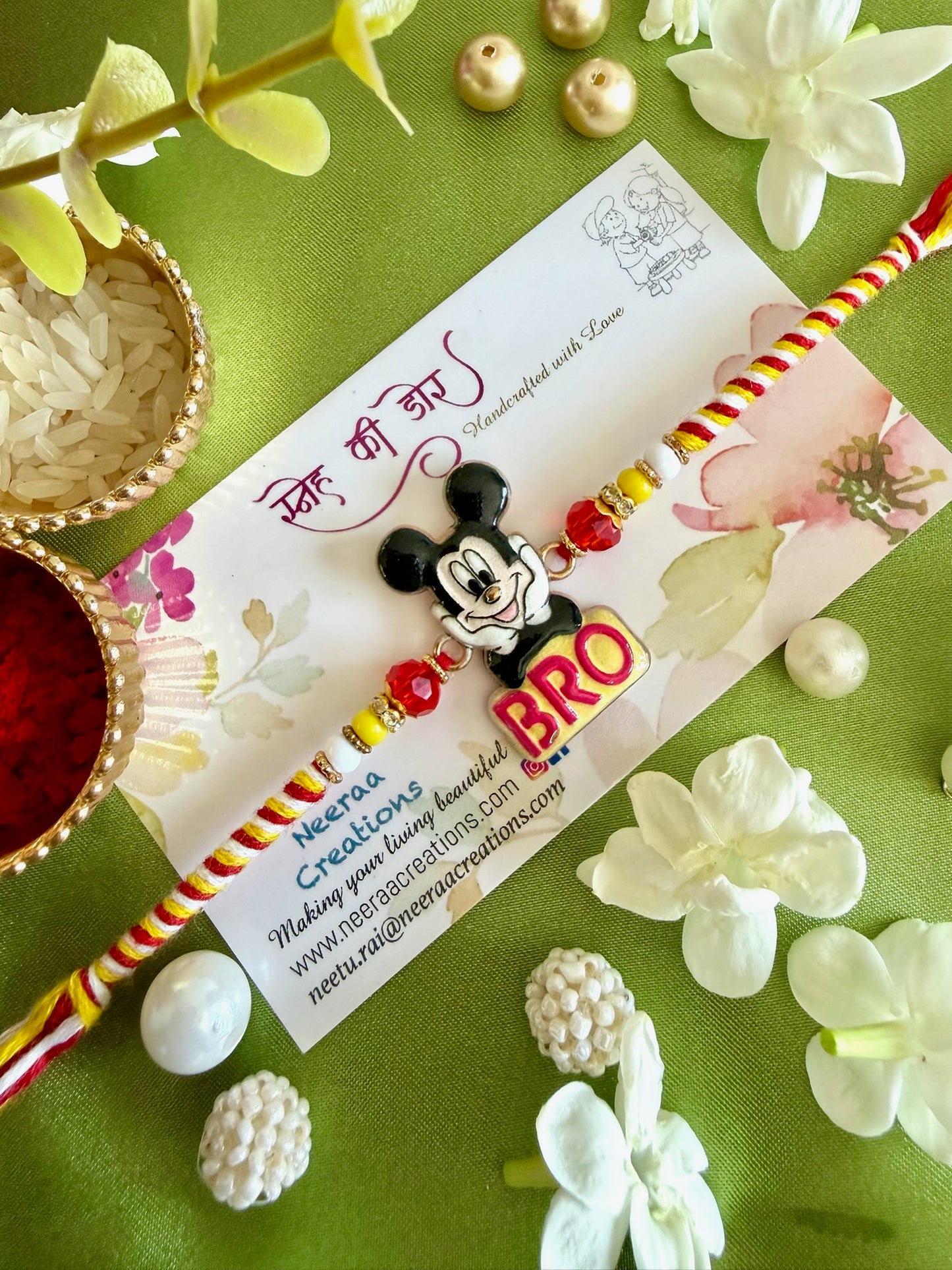 Mickey Mouse "BRO" Kids Rakhi