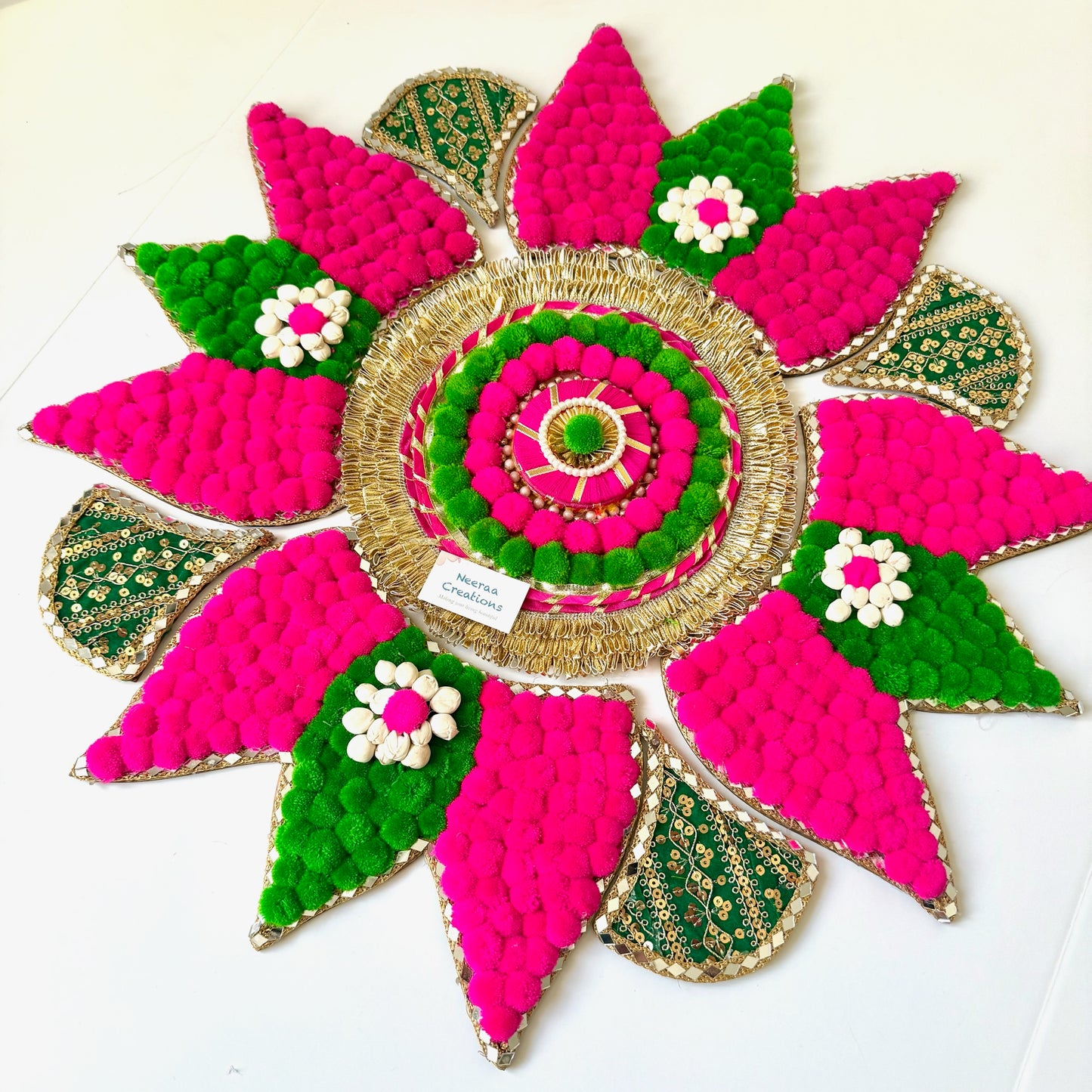 Lotus Rangoli Decorative Festive Floral Centerpiece