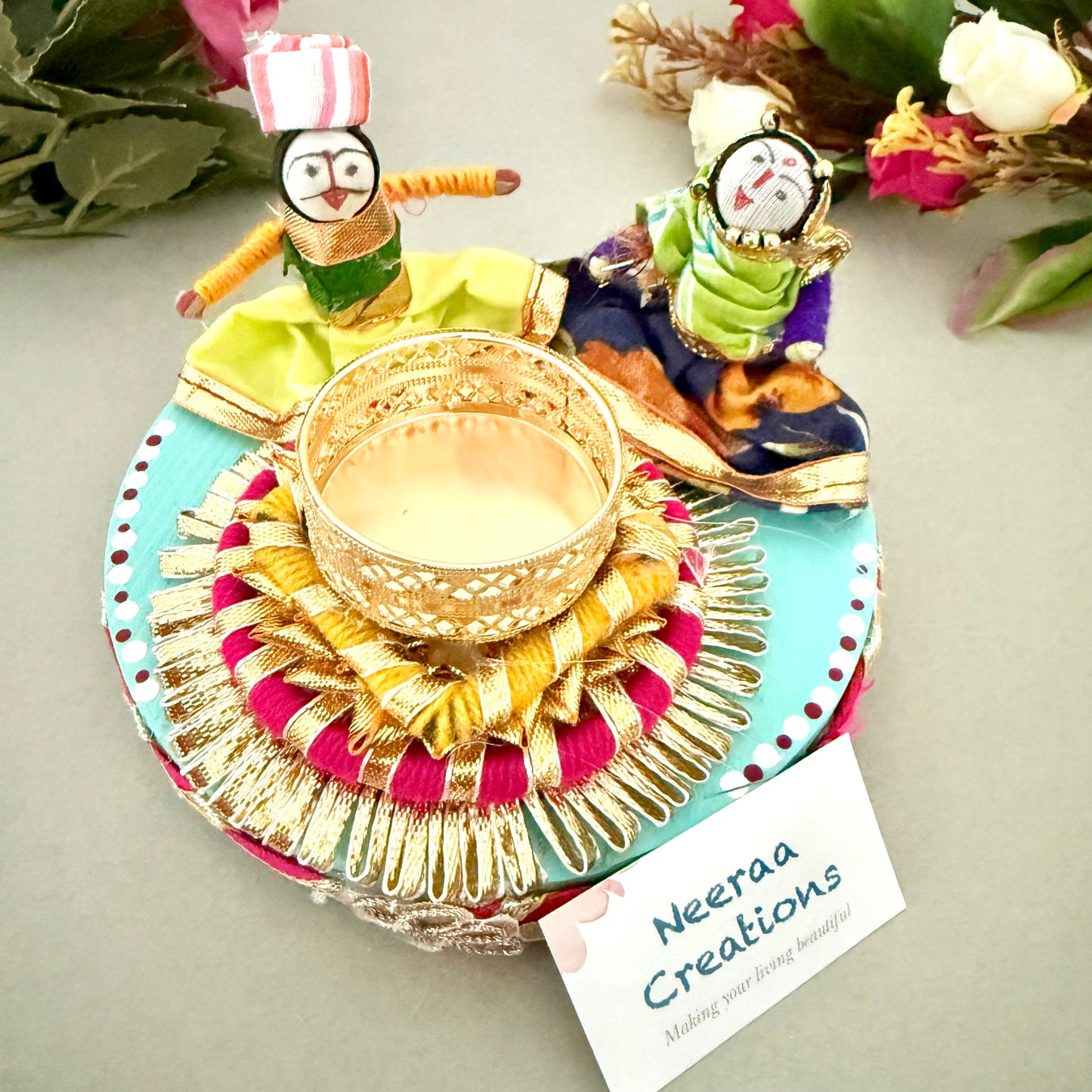 Puppet couple Tea light holder