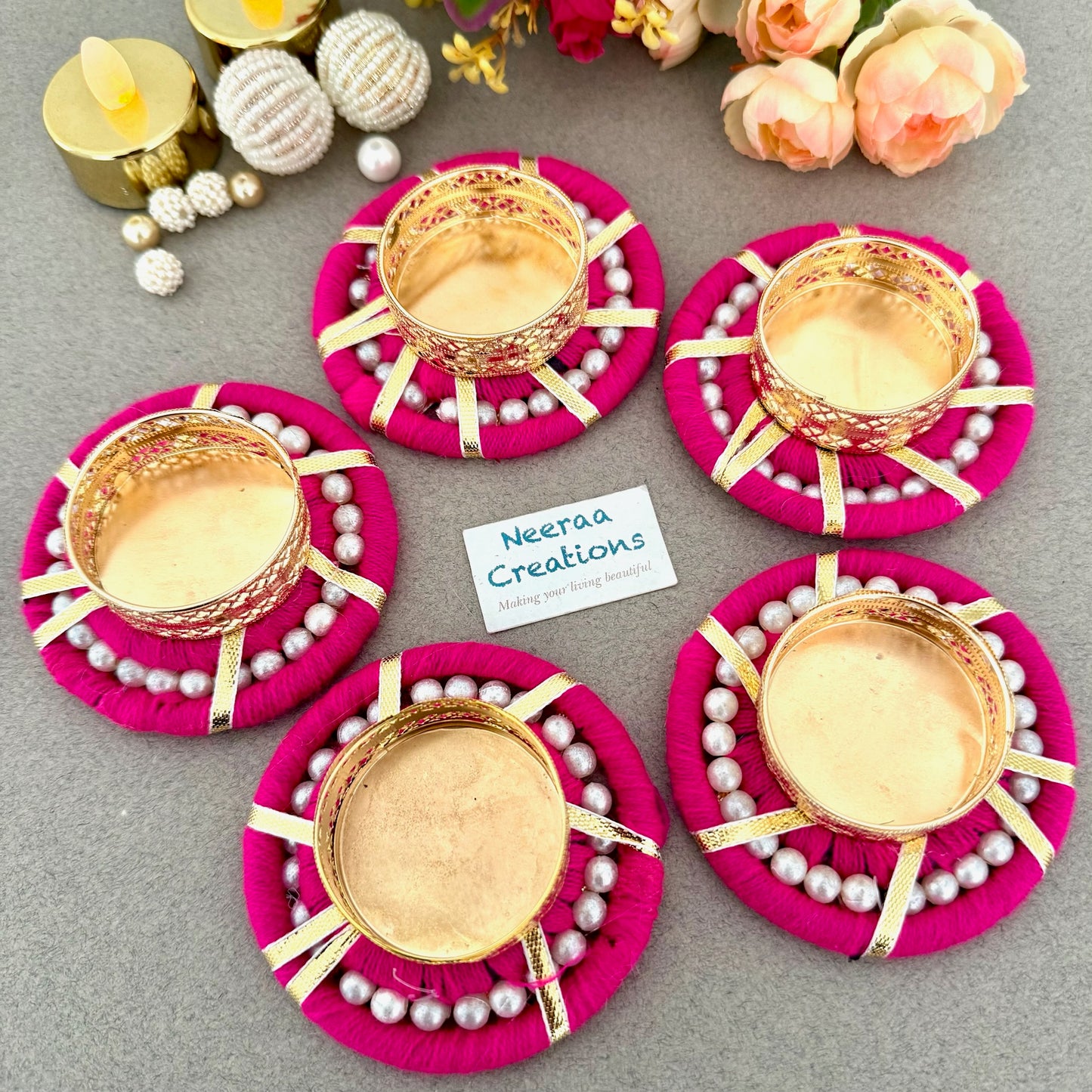 Decorative set of Tea-light holders (Set of 5)