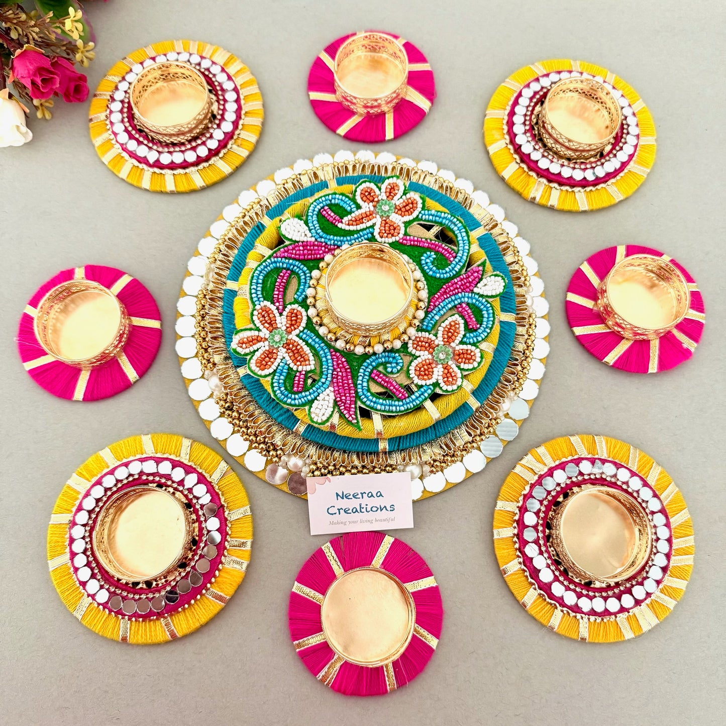 Festive Rangoli Tealight Decoration Set