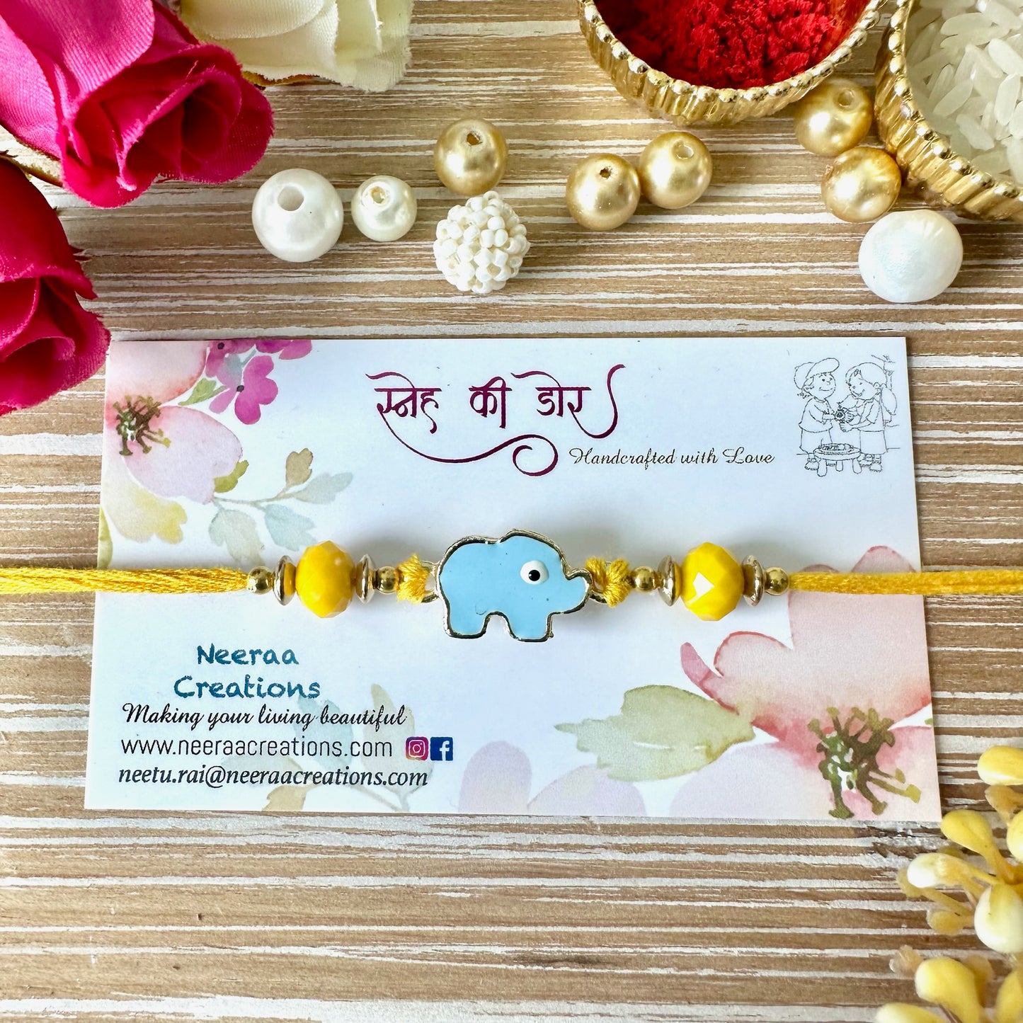 Meenakari Kundan Rakhi - Set of 4