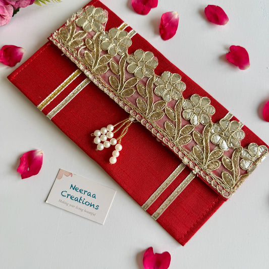 Handcrafted Embellished Fabric Gift Envelope