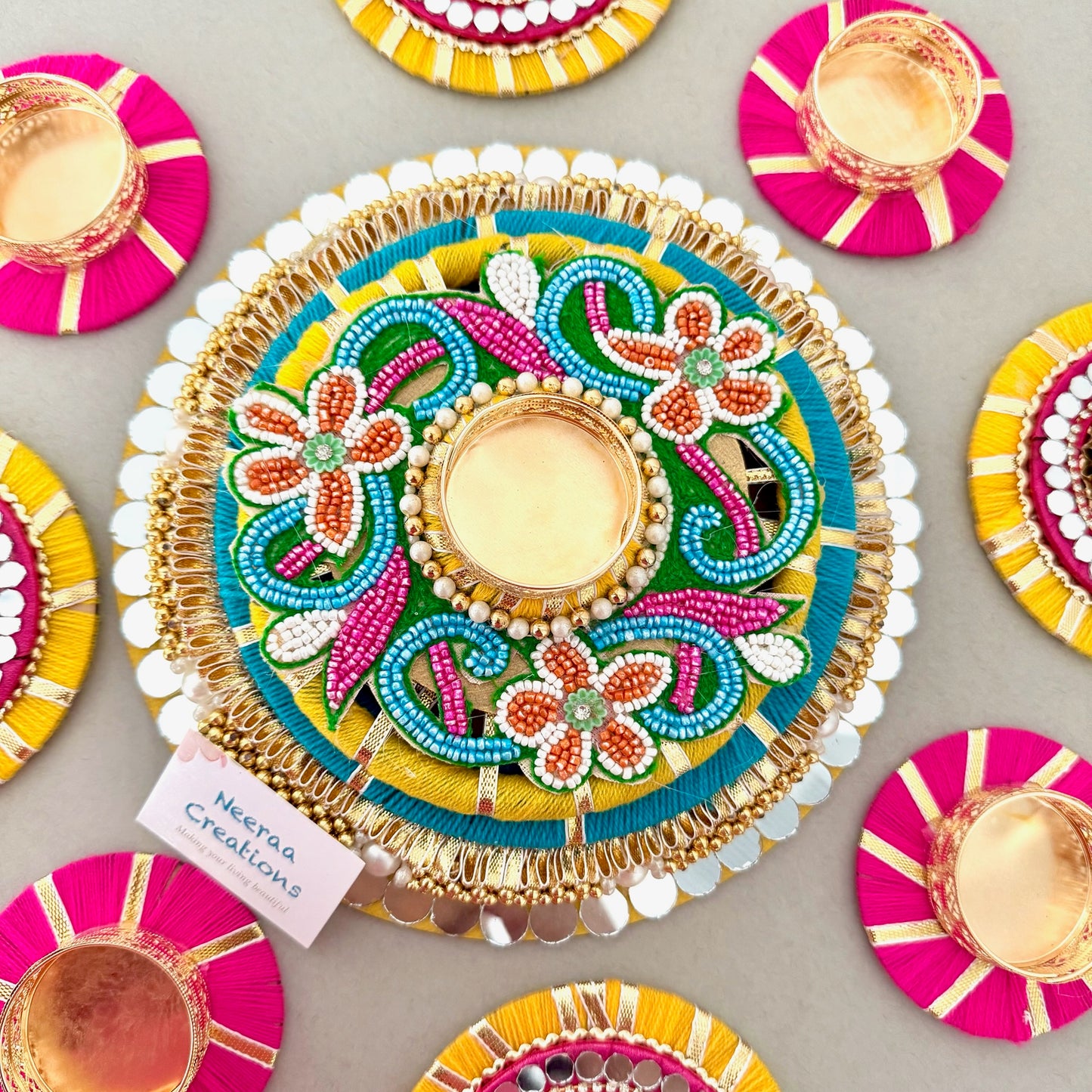 Festive Rangoli Tealight Decoration Set