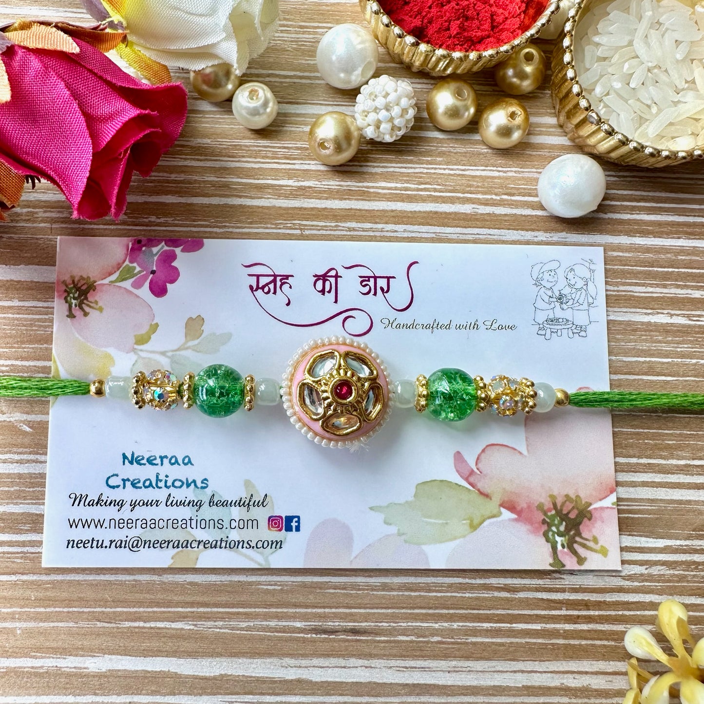 Meenakari Kundan Rakhi for Bhaiya