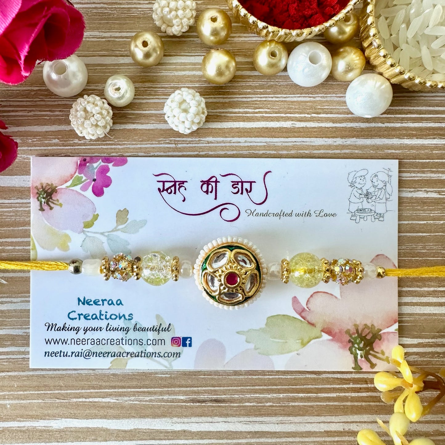 Meenakari Kundan Rakhi for Bhaiya