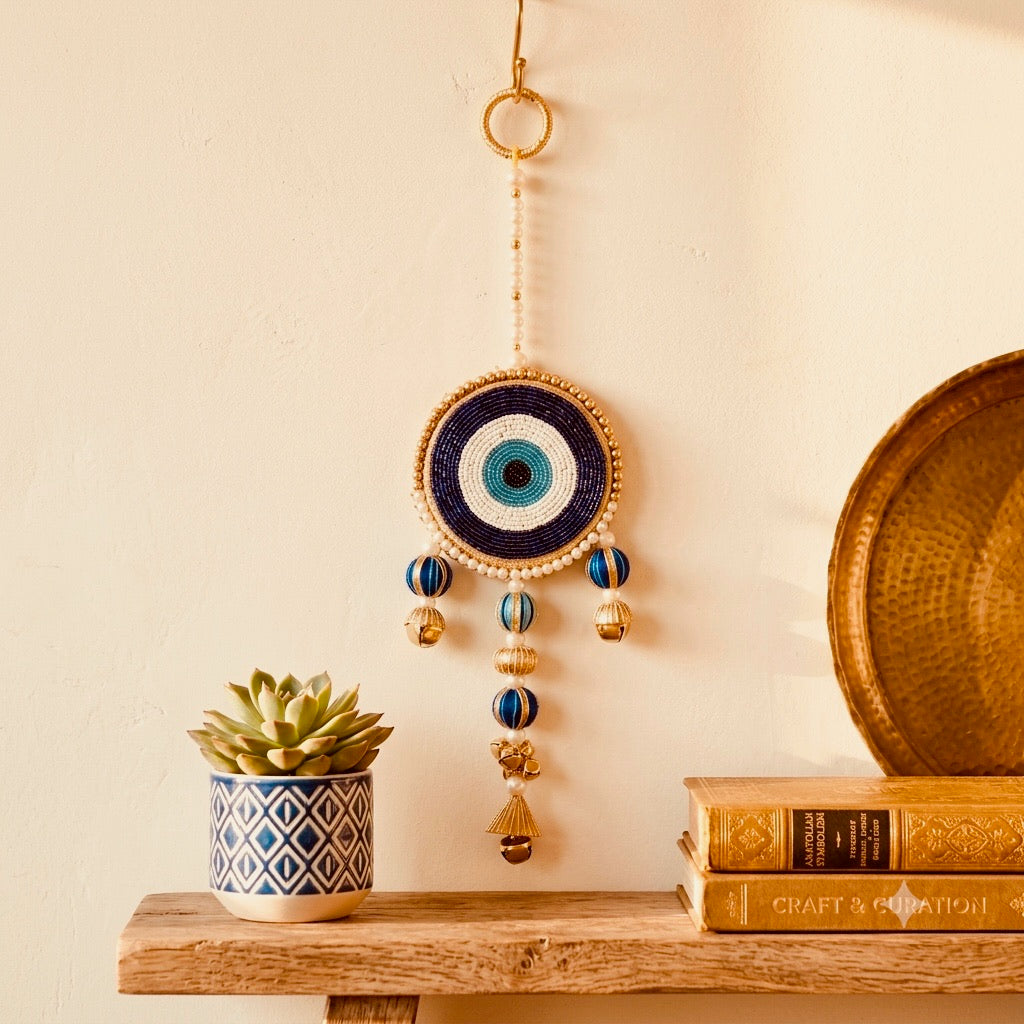 Handcrafted Blue Evil Eye Wall Hanging