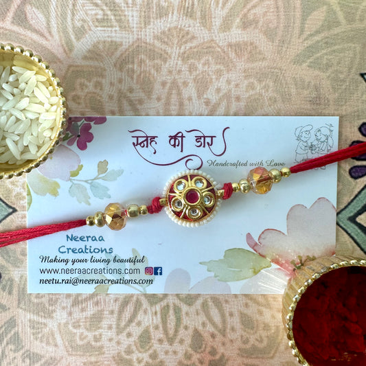 Meenakari Kundan Rakhi for Brother